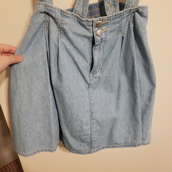 2for$10 Denim suspender skirt with straps - Picture 1 of 5